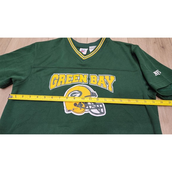 Vintage Green Bay Packers Youth Jersey XL 16/18 NFL Team Stretchy Mesh Shirt - Picture 7 of 9